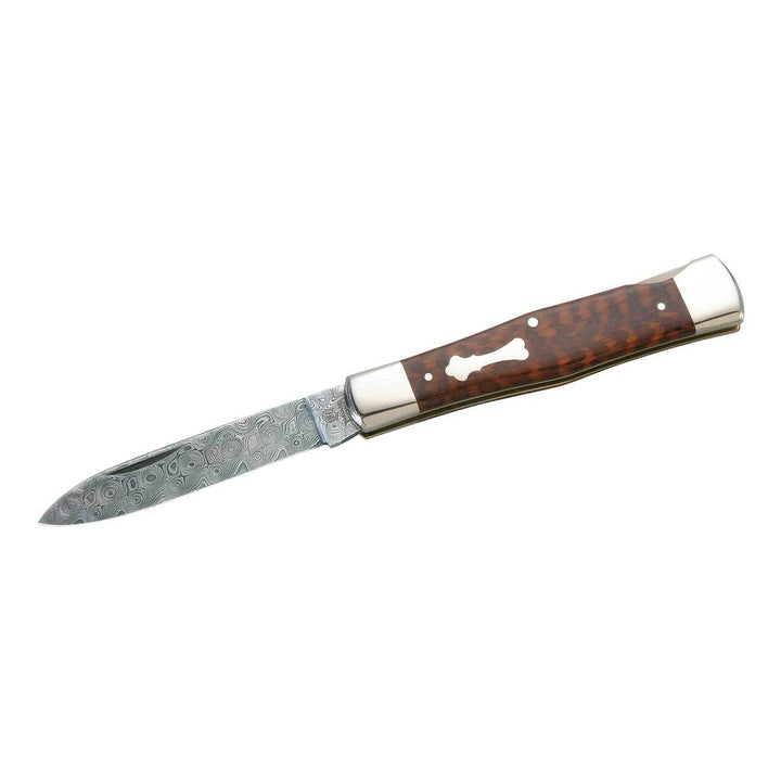 Hartkopf Taschenmesser Rosendamast – 300 Lagen Balbach-Damast von Markus Balbach, Schlangenholz, Solingen