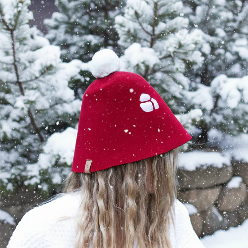 Saunamütze im Weihnachtsthema